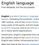Learning English